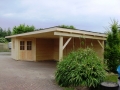 5-Eck-Gartenhaus mit Vordach